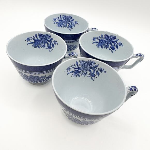 Copeland Spode Fitzhugh Blue Cups #Y2988 London Pattern (No Saucers) Set of 4 - Picture 13 of 13